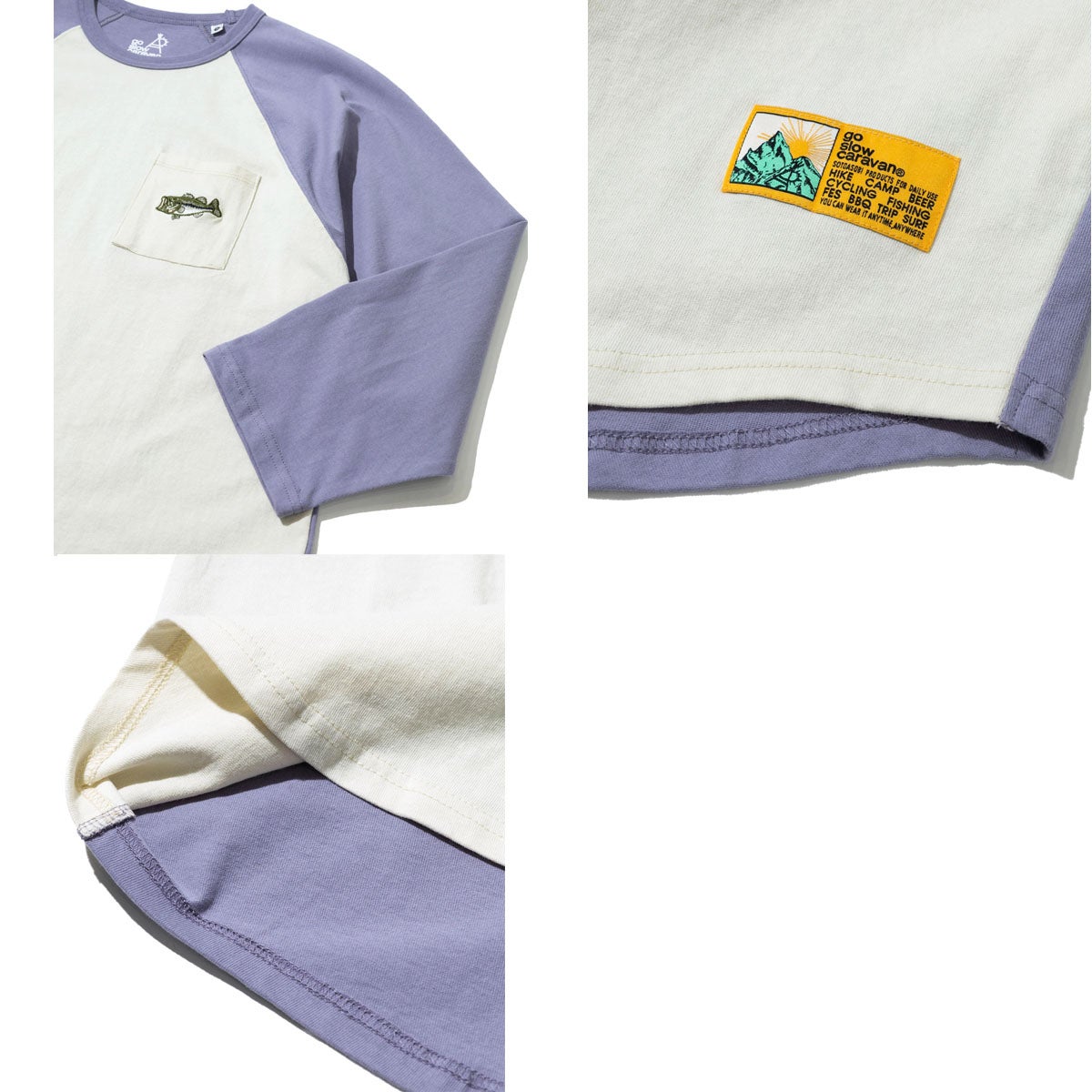ゴースローキャラバン 色々刺繍 8分袖 BB TEE go slow caravan USA/C