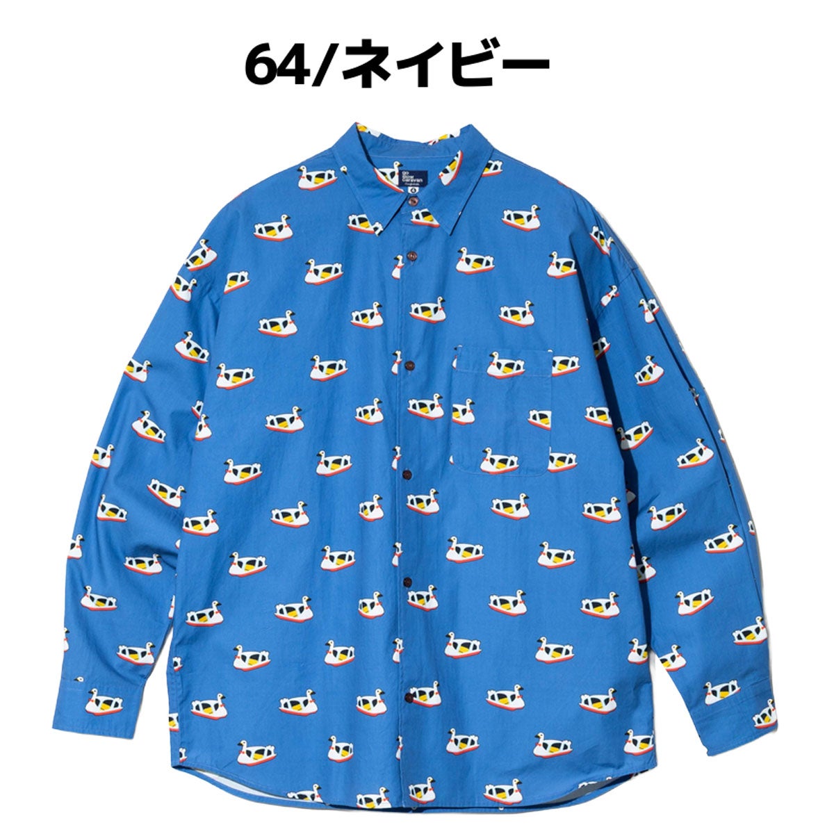 ゴースローキャラバン 40/-ブロード総柄プリントR/Gシャツ go slow