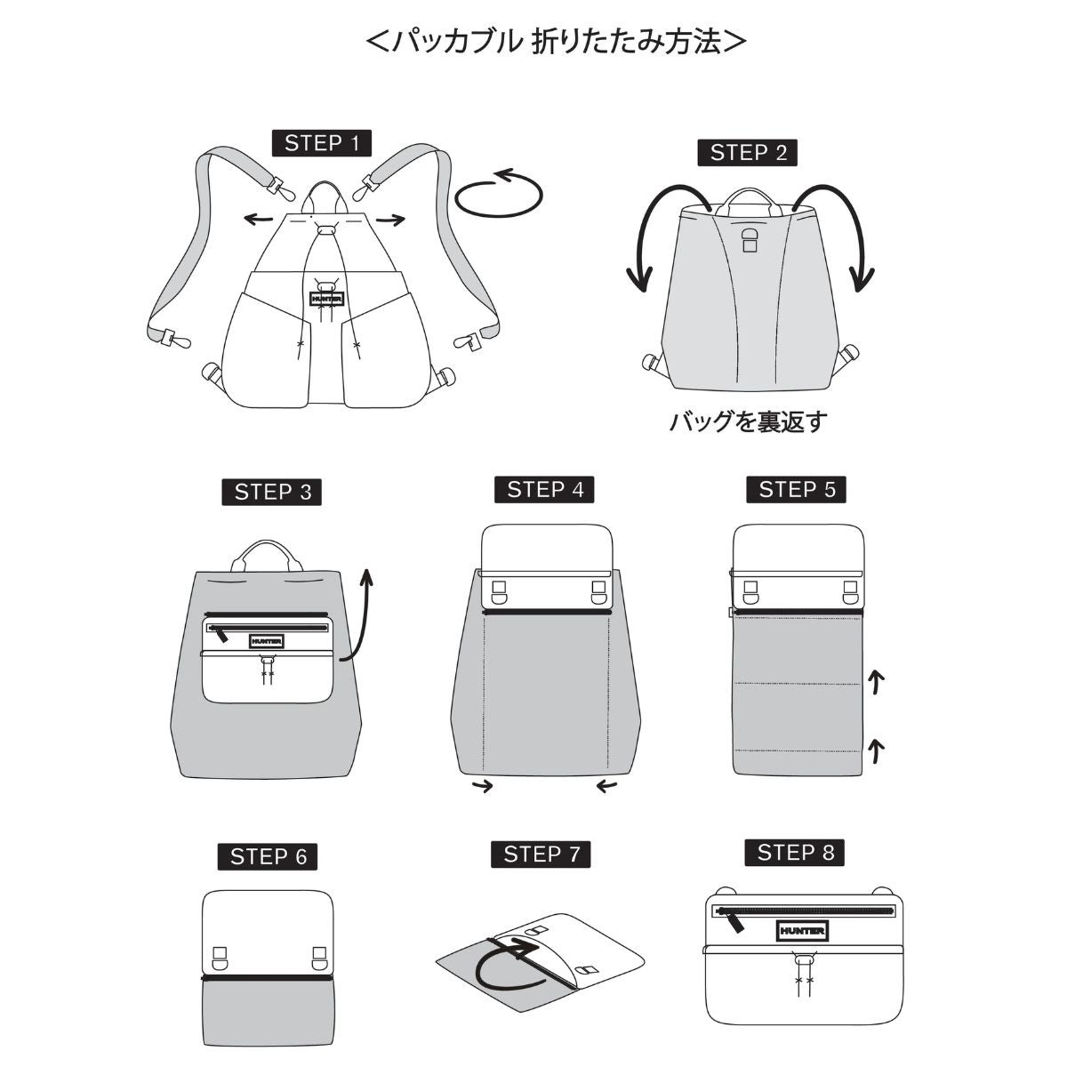 ハンター トラベル マルチファンクション パッカブル バックパック