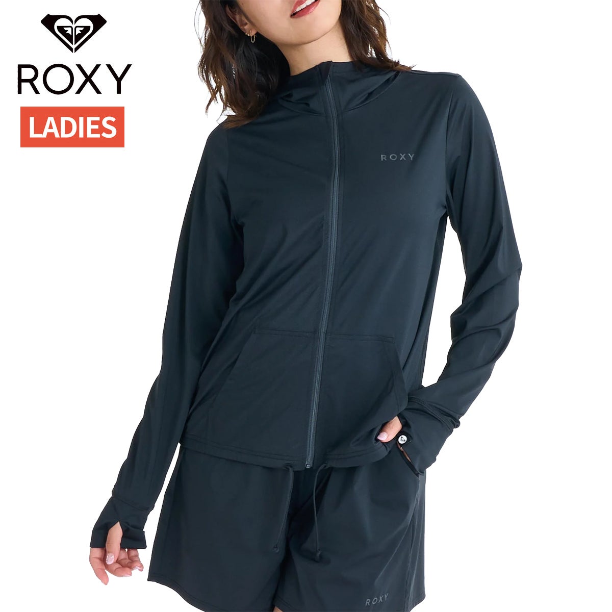 半額以下！新品未使用 ROXY ラバー&ジャージ！フロントジップ ロンスプ ML 店舗在庫詳細 - ロキシー オーロラ ジップラッシュフーディ ROXY