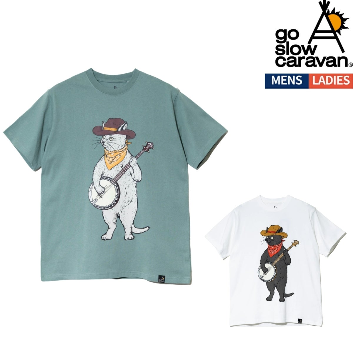 ゴースローキャラバン バンジョー猫 USA/C TEE go slow caravan