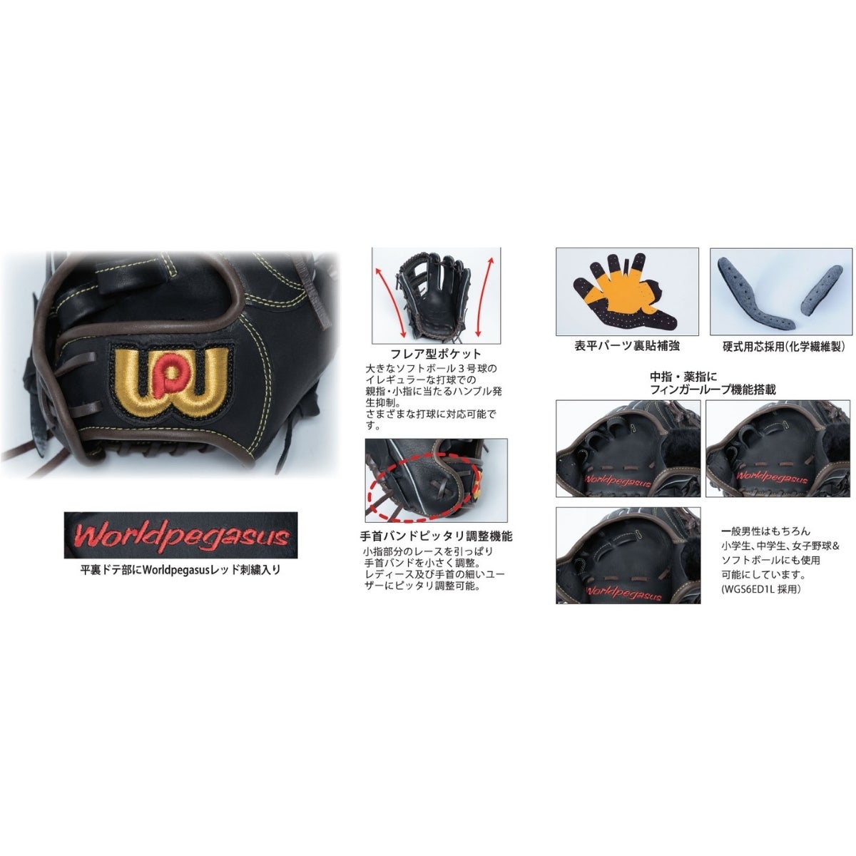 ワールドペガサス エディット ソフトボール用グラブ オールラウンド用