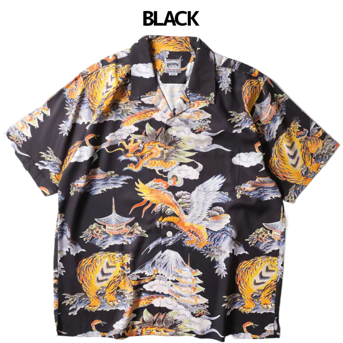 ヒューストン アロハシャツ(三つ巴) メンズ HOUSTON ALOHA SHIRT Three