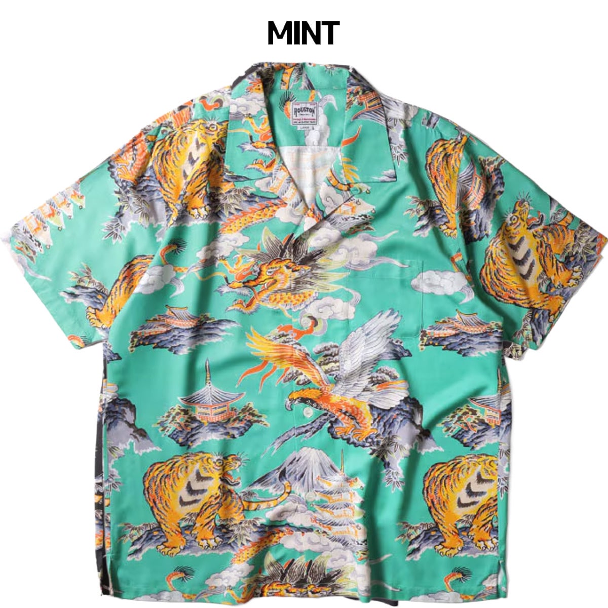 ヒューストン アロハシャツ(三つ巴) メンズ HOUSTON ALOHA SHIRT Three