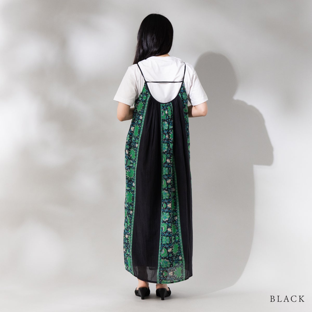サラマリカ コットンビスコースボーダープリントキャミドレス Sara
