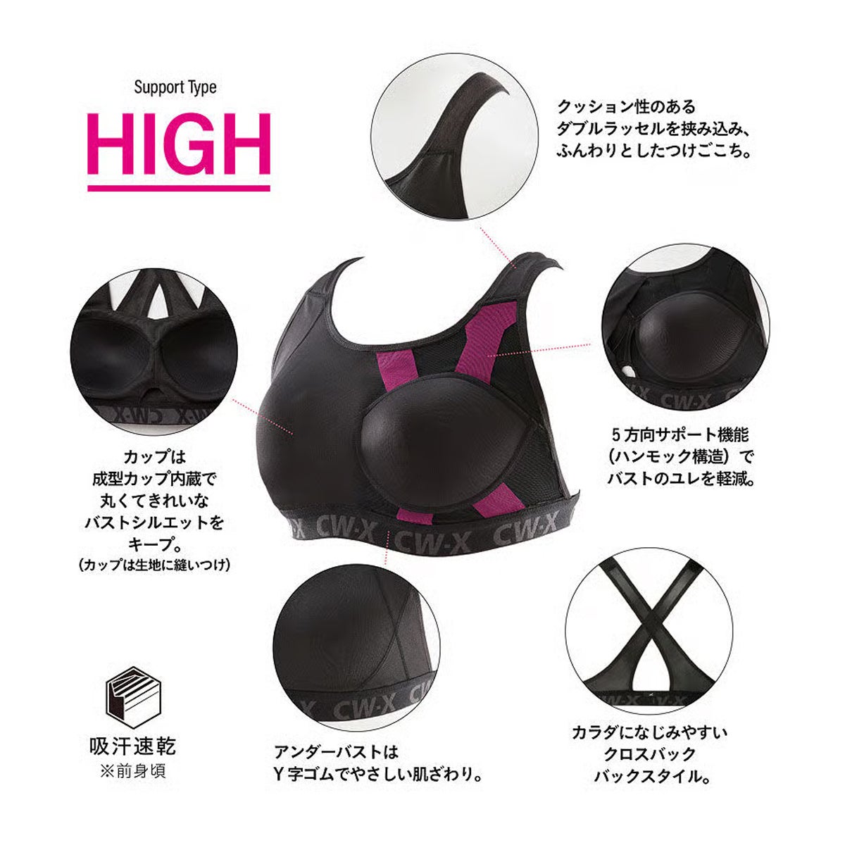 シーダブリューエックス ワコール スポーツブラ(AB・CDカップ) CW-X