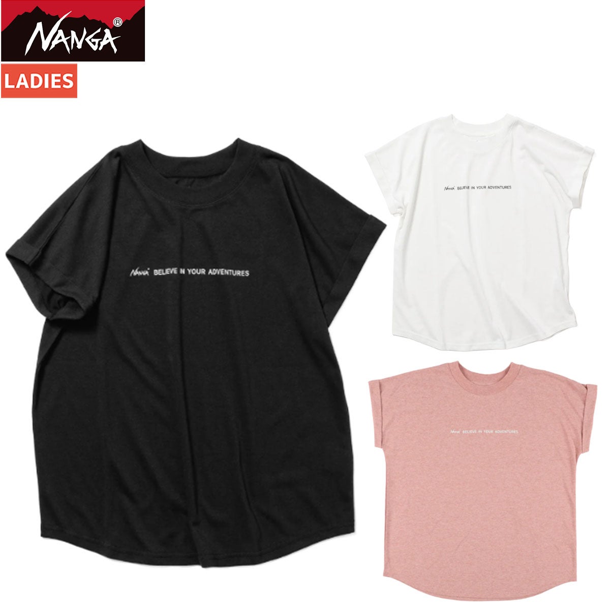 ナンガ ドライミックス タグラインフレンチスリーブTシャツ カジュアル