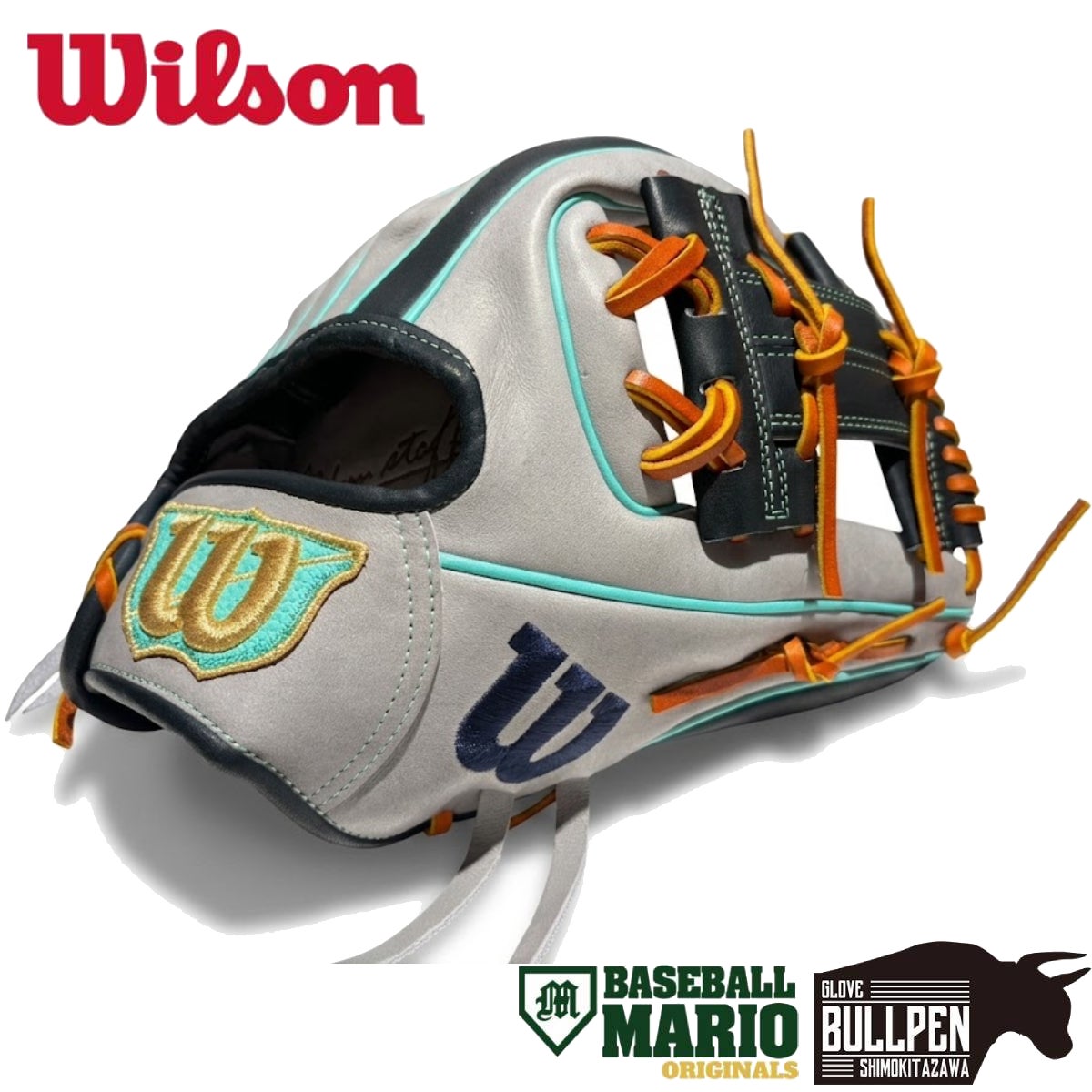 侍マリオグローブ ウイルソン/ウィルソン Wilson 専用グラブ袋付き マリオオリジナル